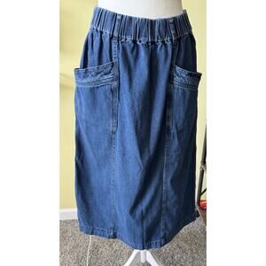 Vintage Y2K St. John’s Bay Denim Skirt Women’s SizeM 100% Cotton Midi Jean Skirt